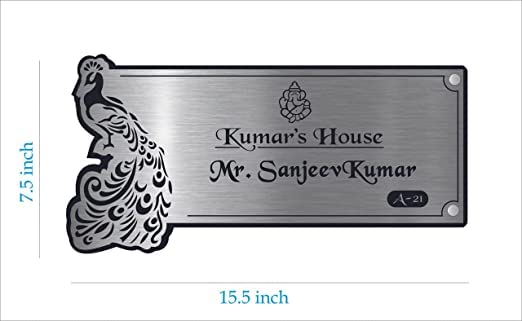 Wooden Personalized Name Plate, Peacock Name Plate