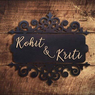 Personalized Wooden Name Plate for Couples