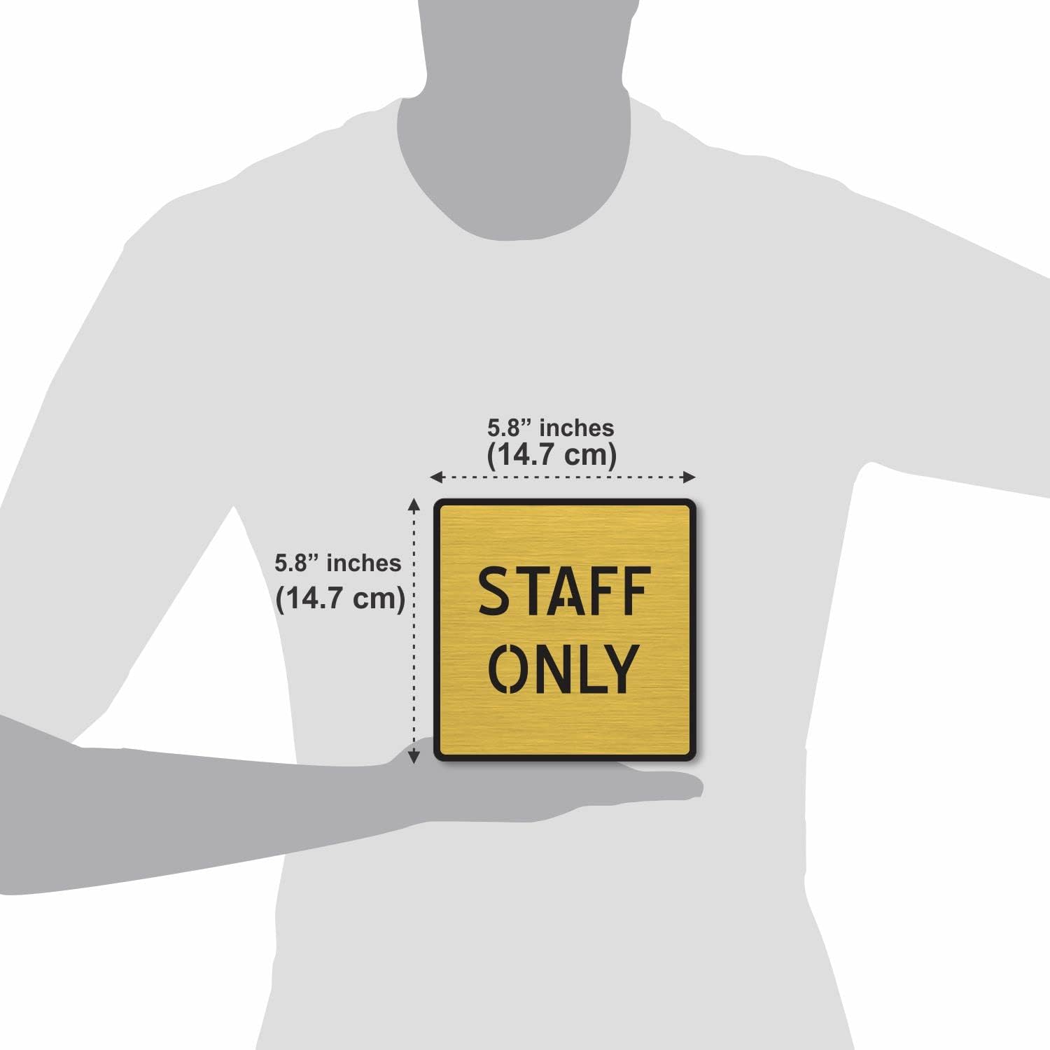 Brushed Gold STAFF ONLY Sign – Premium Acrylic Restricted Area Sign with 3M Self-Adhesive