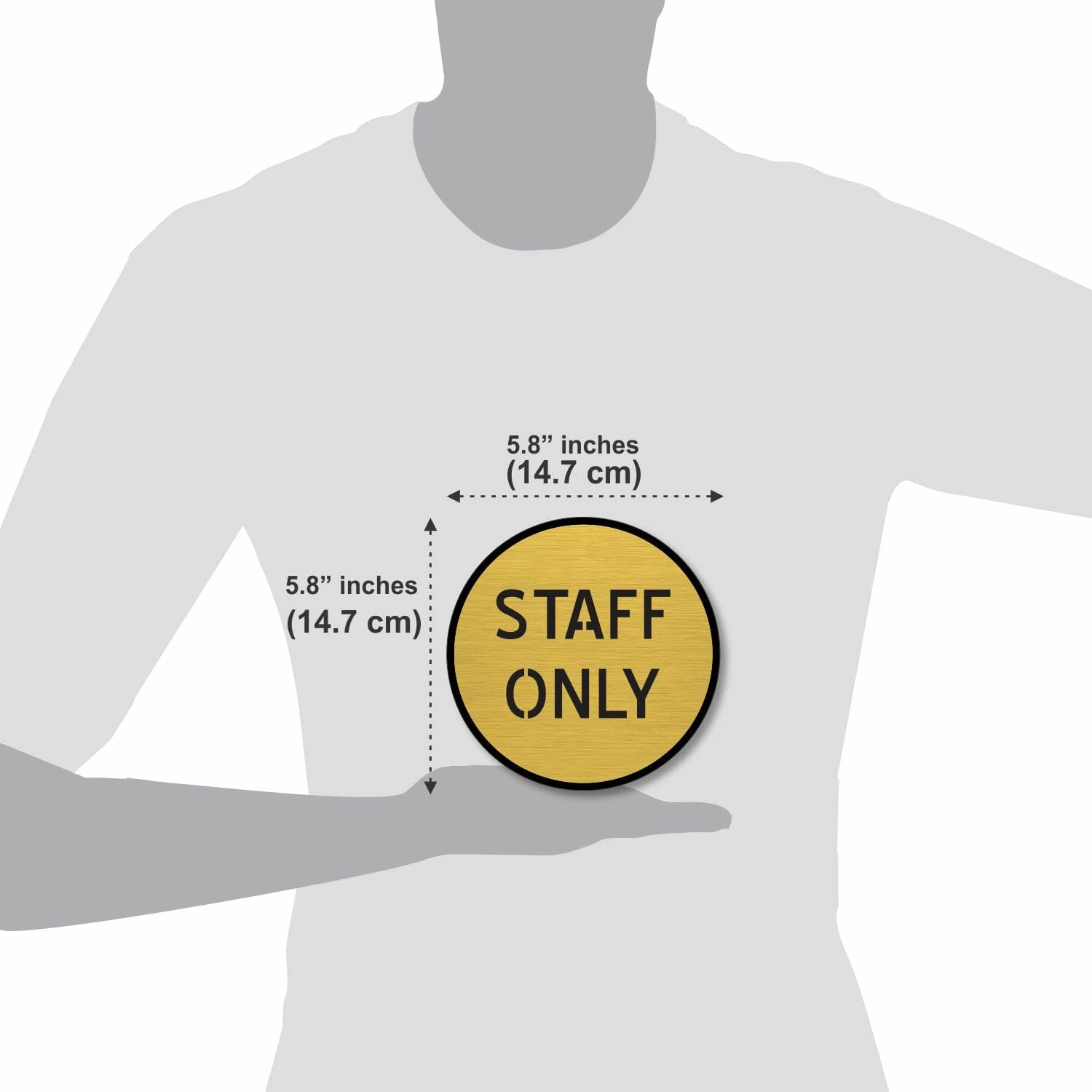Brushed Gold Acrylic “STAFF ONLY” Sign Board – Premium Restricted Area Sign with 3M Adhesive | Professional Office & Commercial Signage