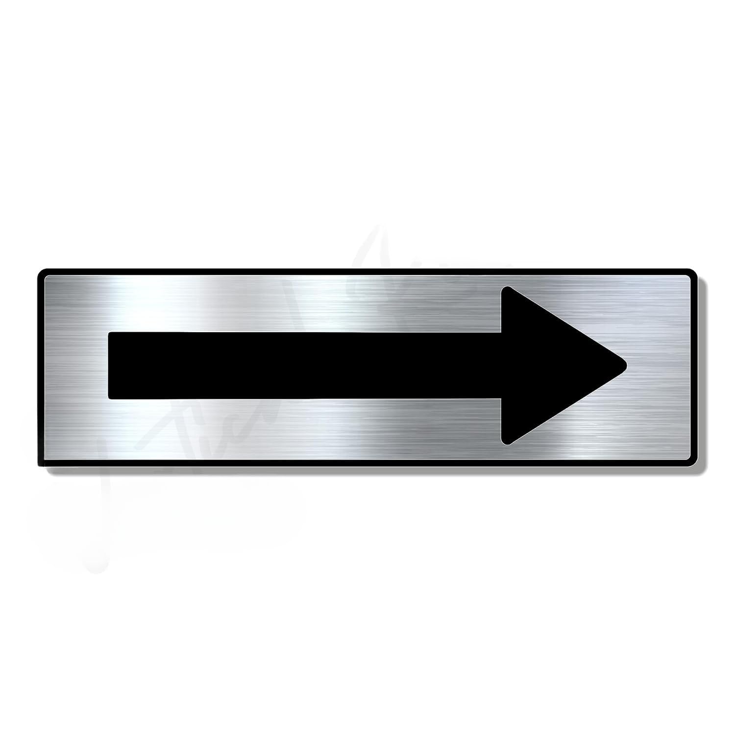 Premium Black Brush Steel Finish Acrylic Door Sign | 10 x 3 Inch Glass Door Signage
