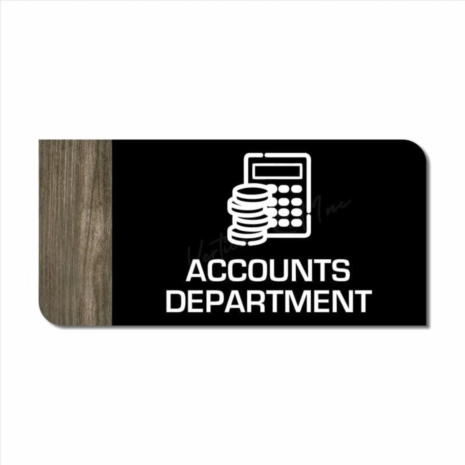 Premium Black Wooden Acrylic Account Department Door Sticker | Elegant Office Signage