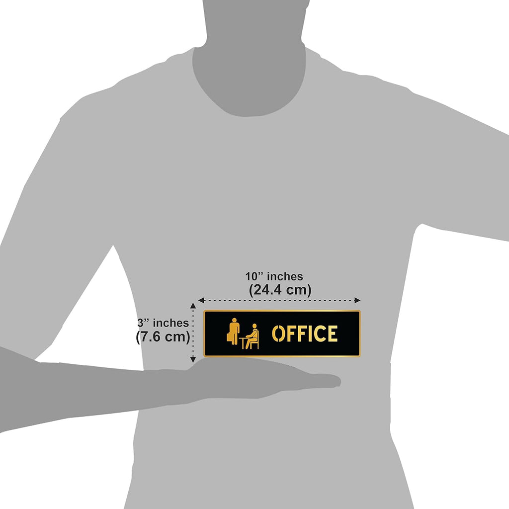 Black & Gold OFFICE Door Sign – Premium Acrylic Room Identification Sign with 3M Self-Adhesive