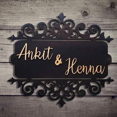 Personalized Wooden Name Plate for Couples