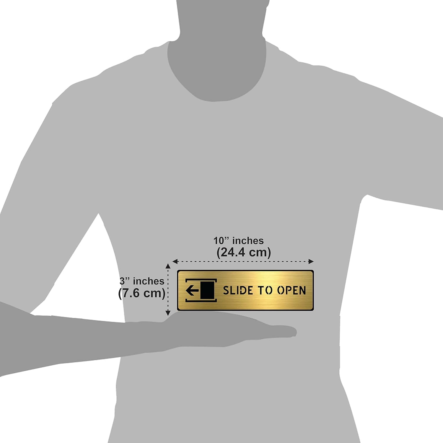 Brush Finish “Slide to Open” Door Sign – Premium Acrylic Self-Adhesive Direction Sign