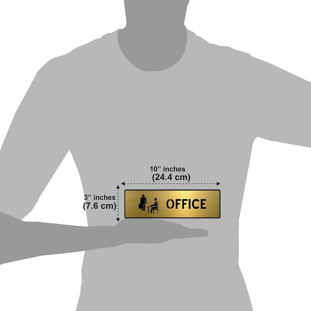 Brushed Gold Acrylic Sign Board – Premium Lightweight Door & Wall Sign with 3M Self-Adhesive