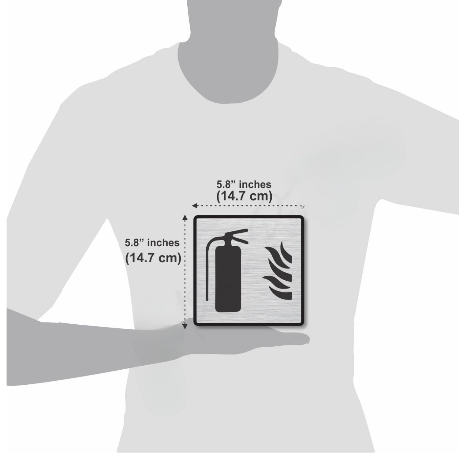 Premium Brushed Silver Finish Acrylic FIRE EXTINGUISHER Sign | Safety Signage