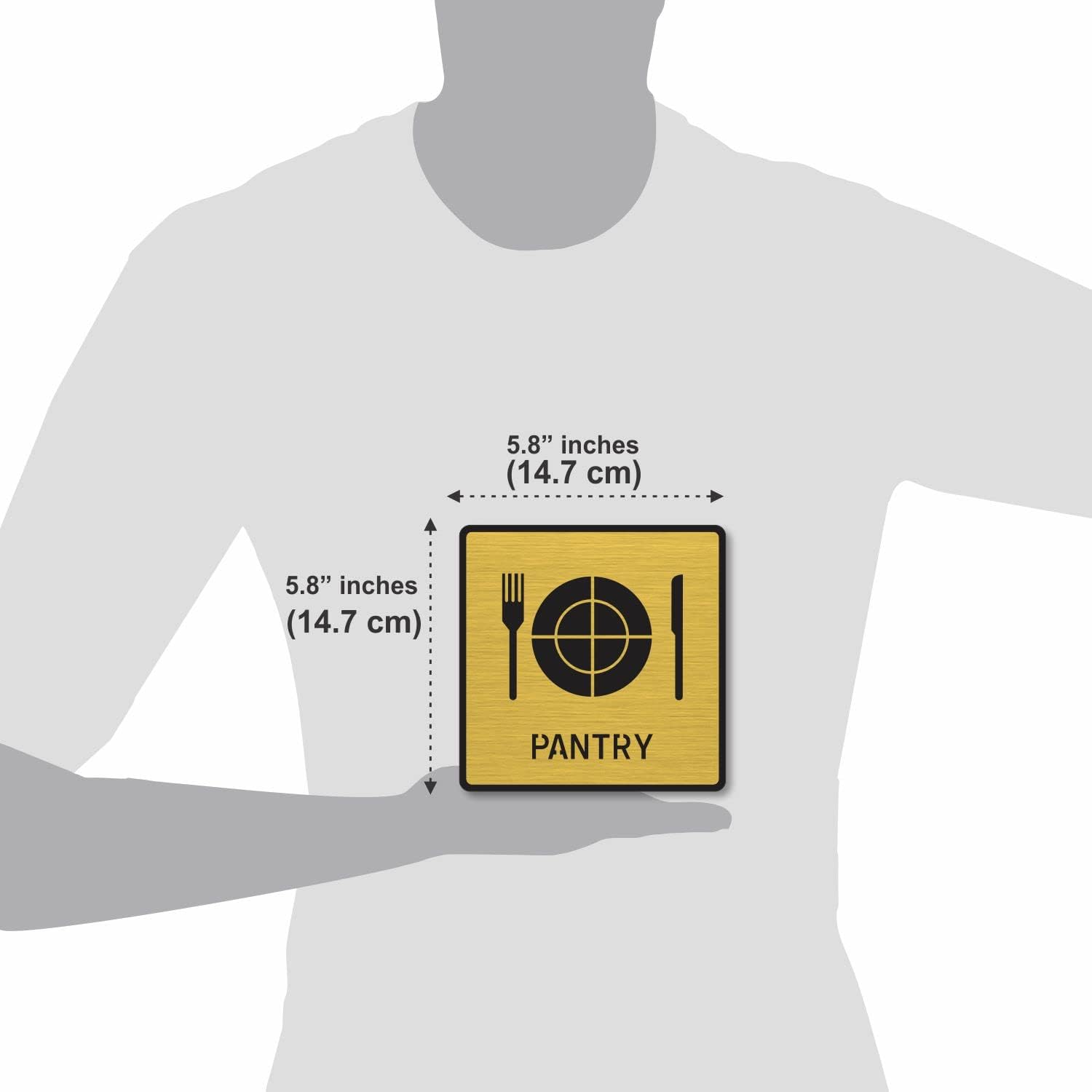 Brushed Gold PANTRY Door Sign – Premium Acrylic Sign with 3M Self-Adhesive