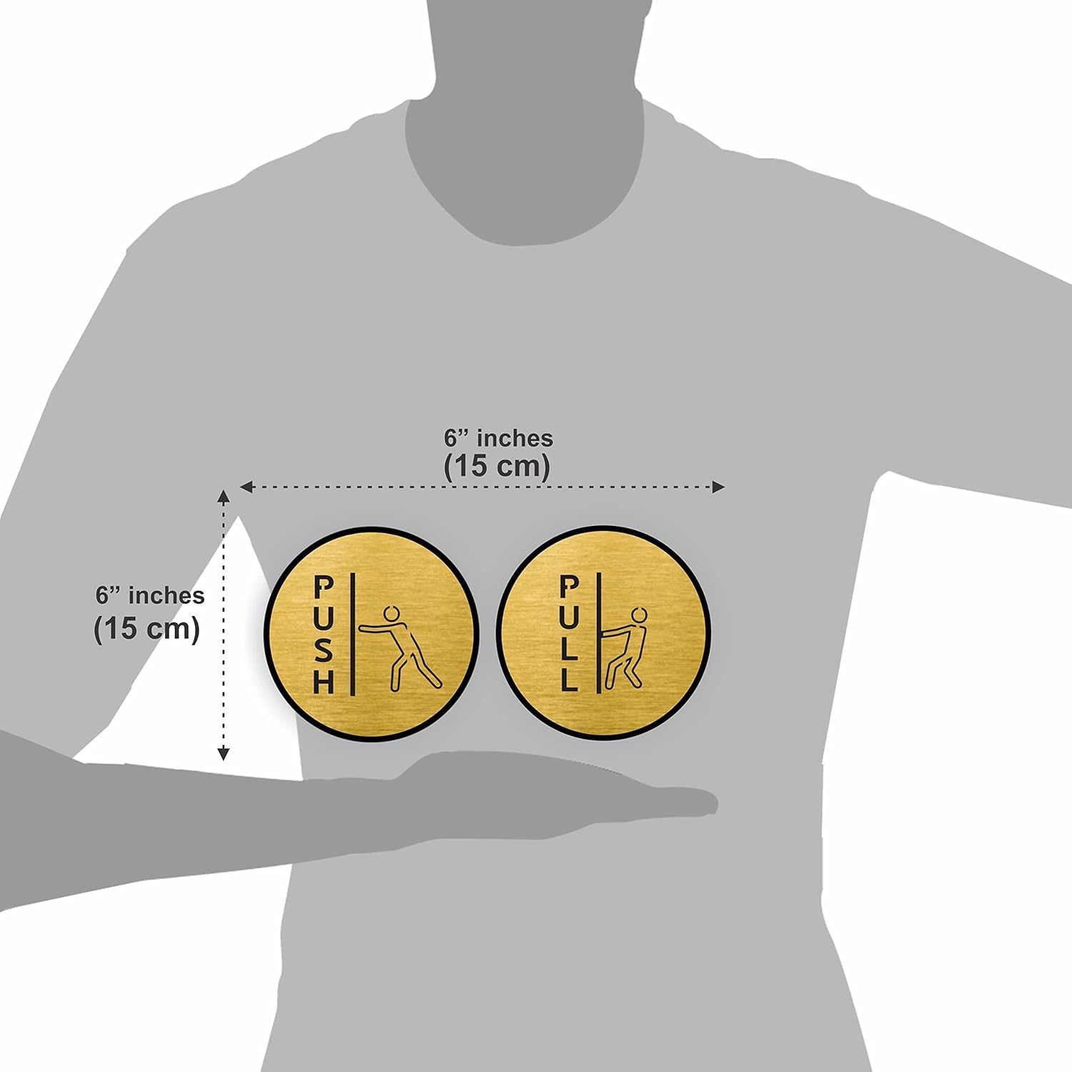 Clear & Bold PUSH PULL Door Sign | Self-Adhesive Commercial Signage