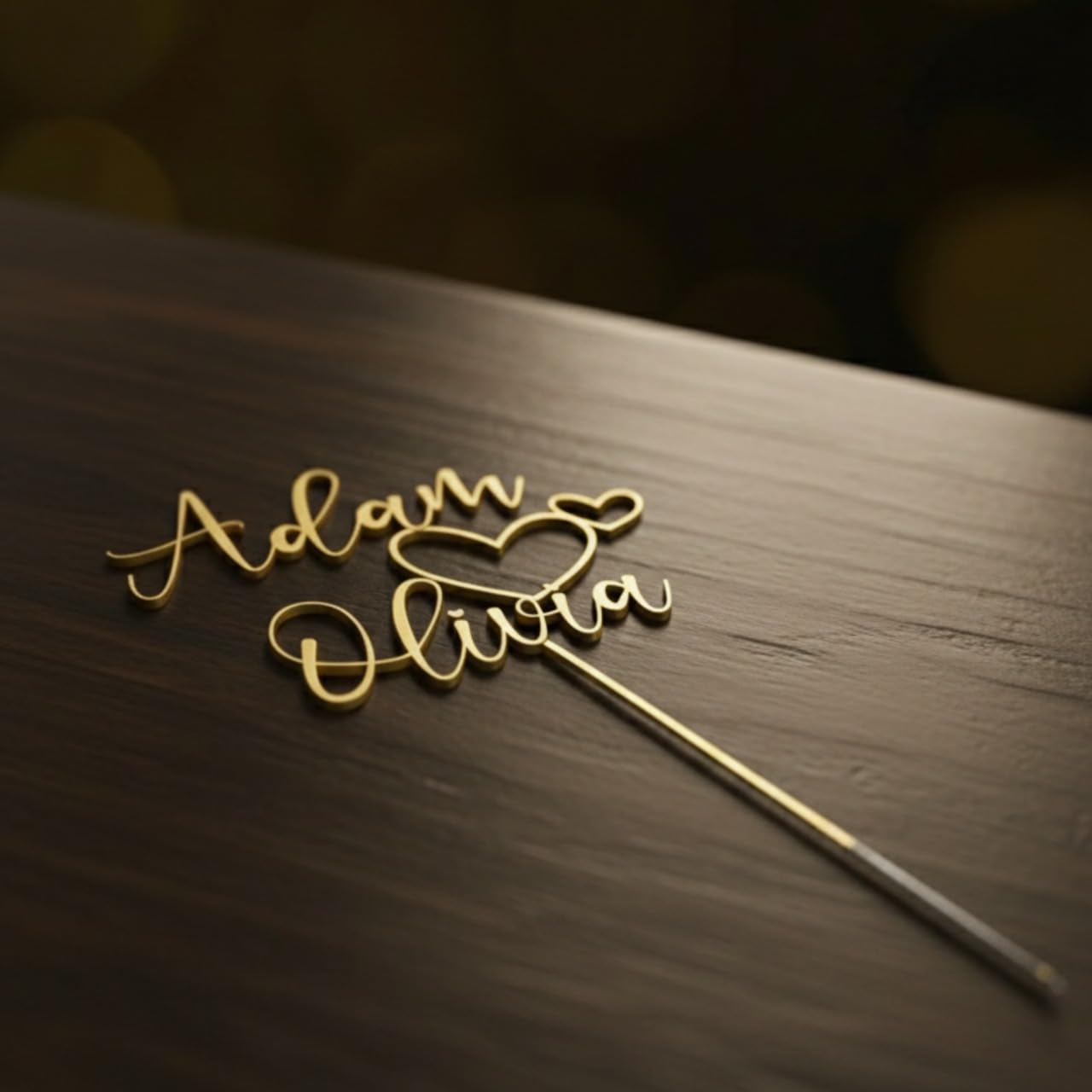Custom Couples Cake Topper – Personalized Elegant Script Names