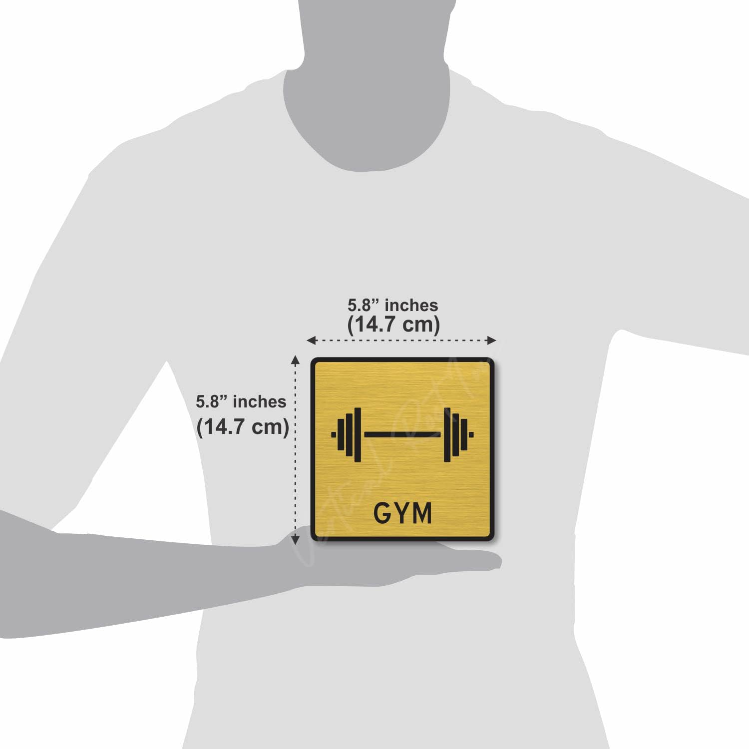 Premium Gold Brush Finish Acrylic GYM Sign | Elegant Fitness Area Signage