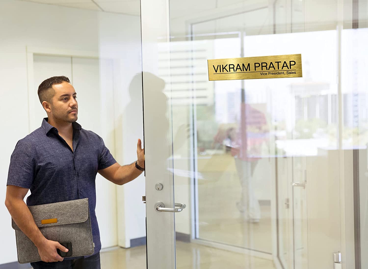 Personalized ABS Golden Brass Look Door Name Plate