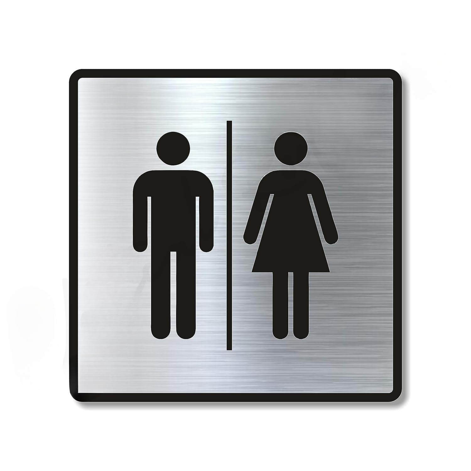 Premium Silver Brush Finish Acrylic Men & Women Washroom Sign | Modern Signage