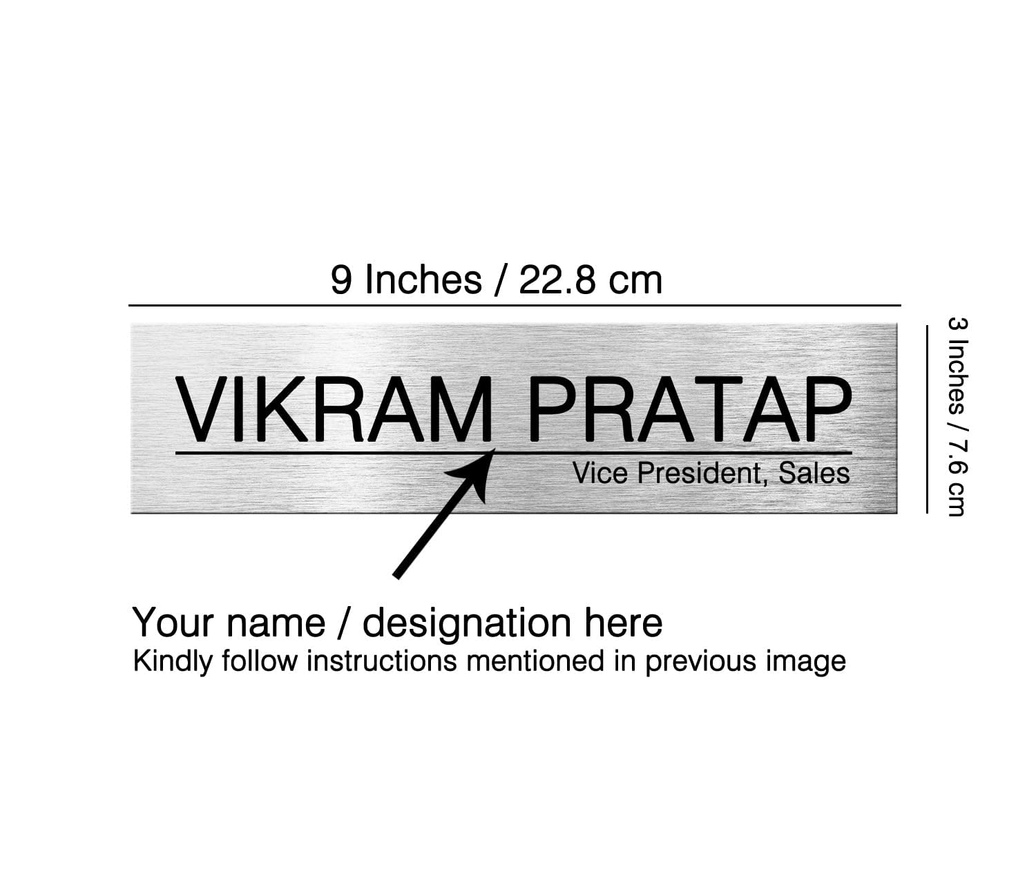 Peel & Paste Personalized ABS Golden Brass Look Name Plate