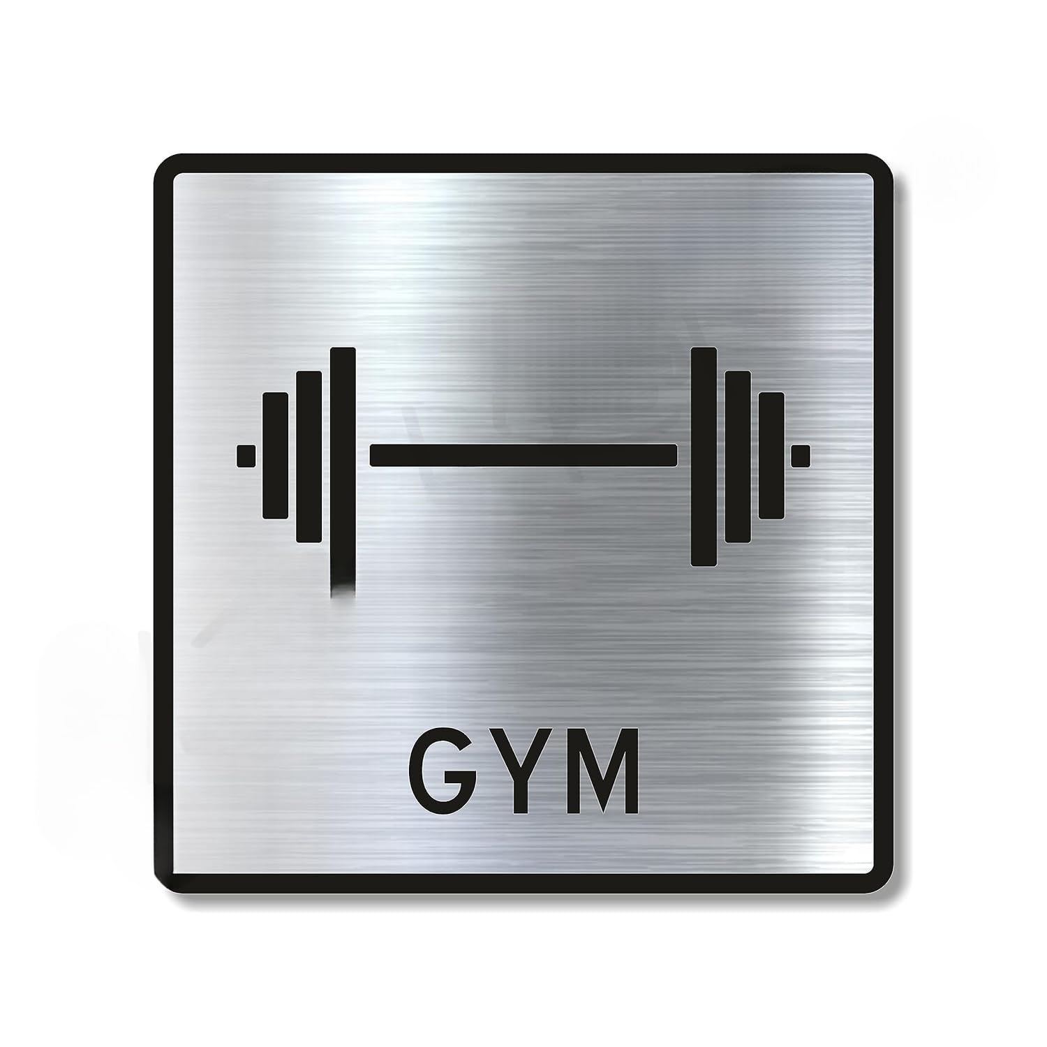 Premium Silver Brush Finish Acrylic GYM Door Sign | Modern Fitness Area Signage