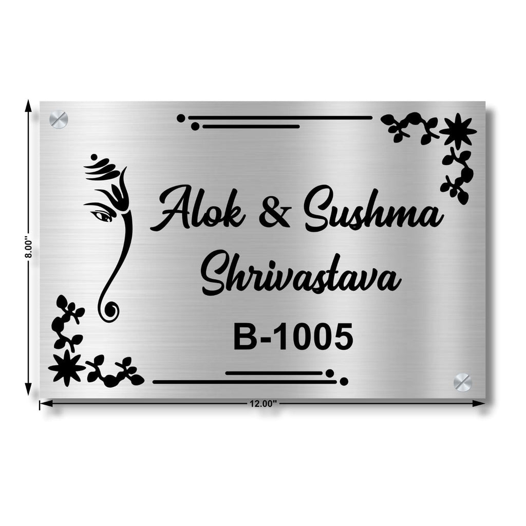 Personalized ABS Silver Acrylic Door Name Plate