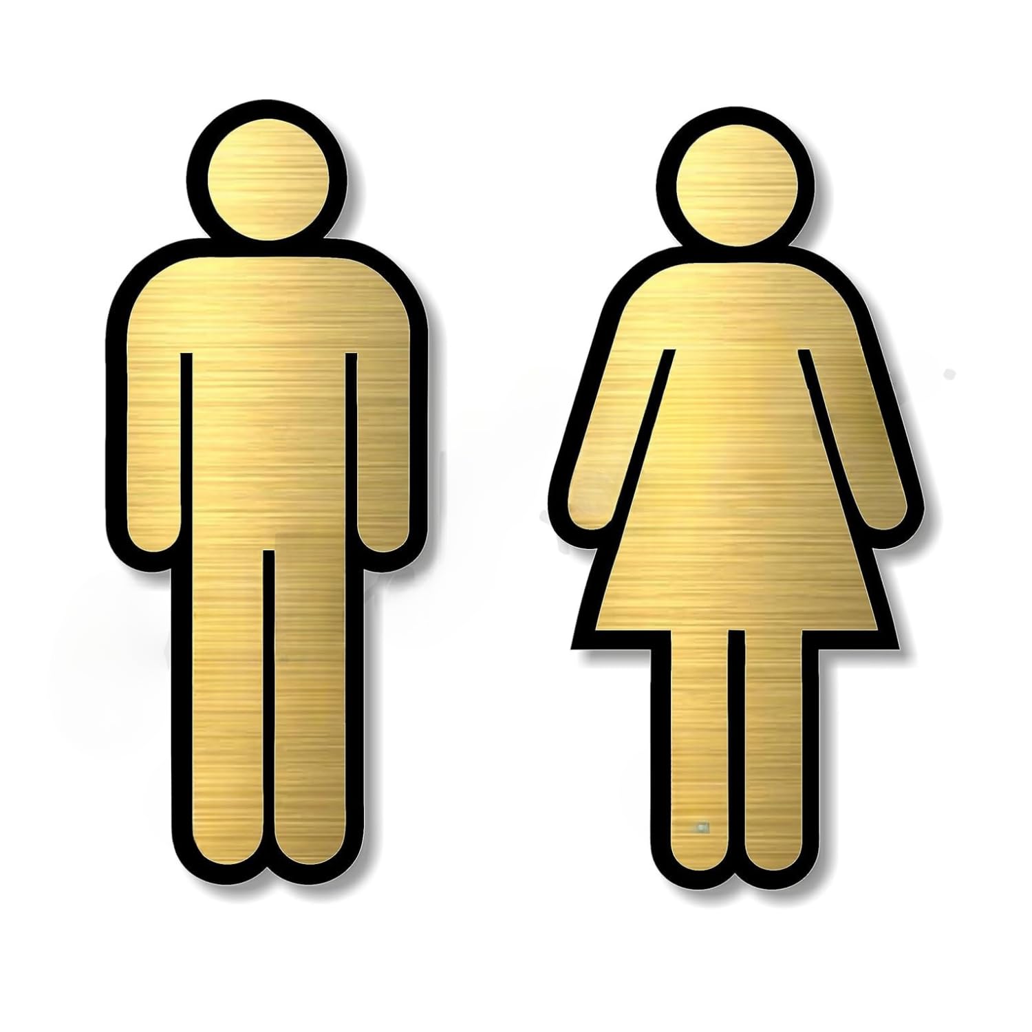 Premium Brushed Gold Finish Acrylic Men & Women Washroom Sign | 7 Inch