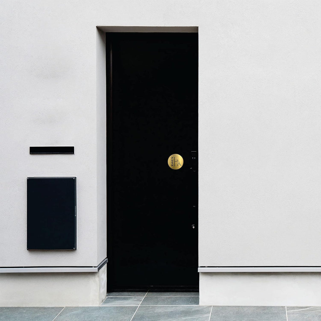 Clear & Bold PUSH PULL Door Sign | Self-Adhesive Commercial Signage