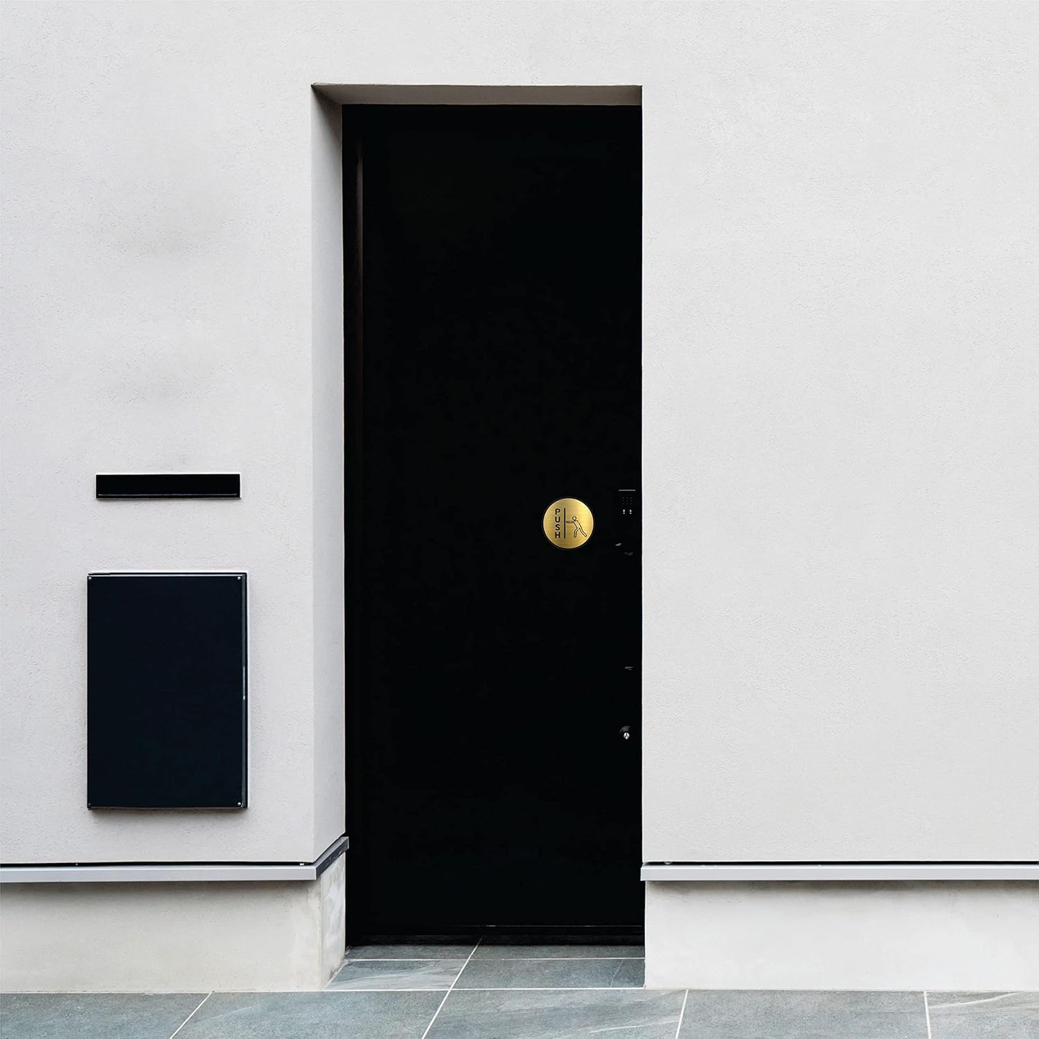 Clear & Bold PUSH PULL Door Sign | Self-Adhesive Commercial Signage