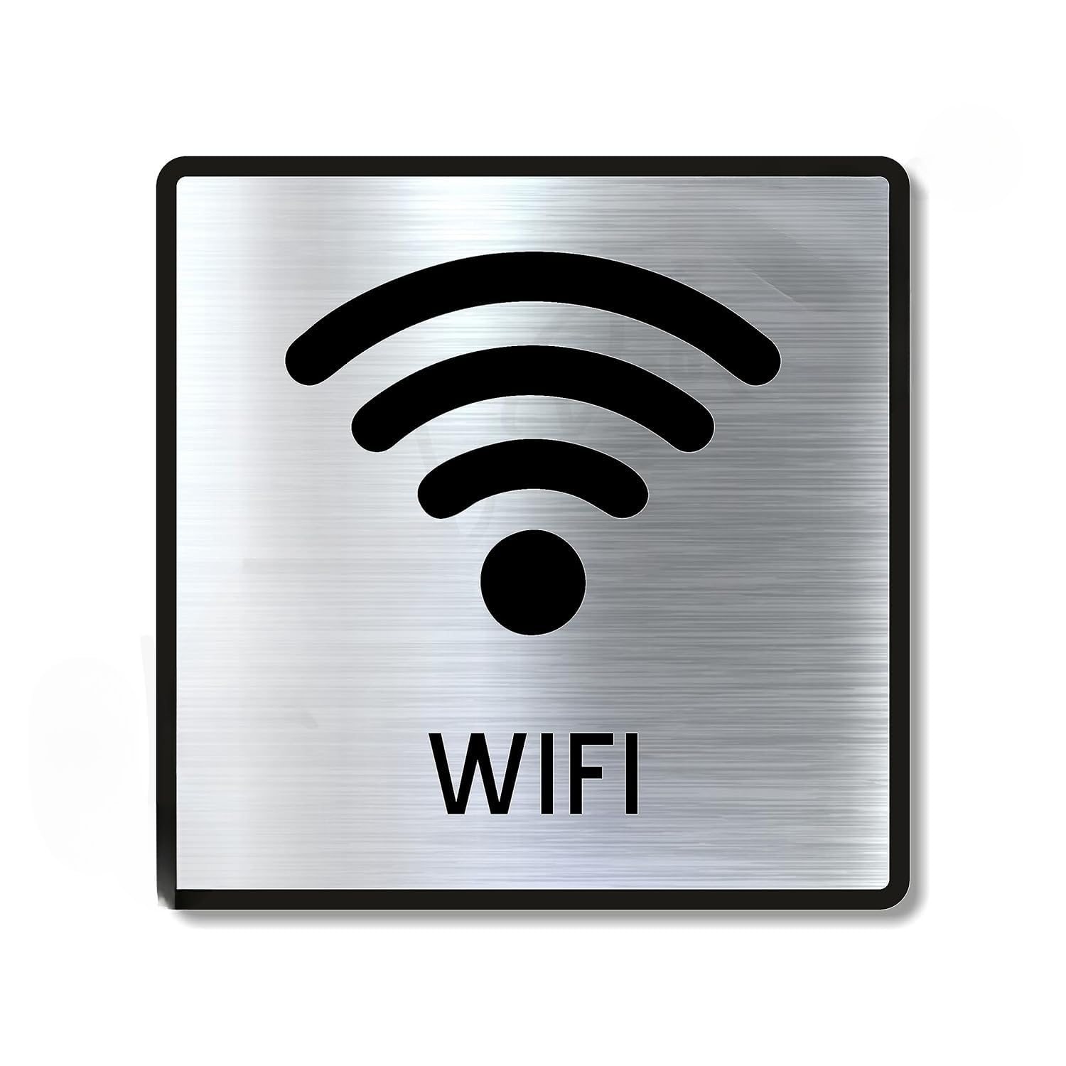 Premium Silver Brush Finish Acrylic FREE WiFi Sign | Modern Information Signage