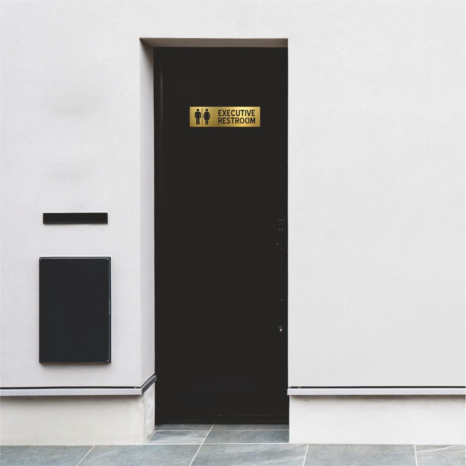 Elegant Brushed Gold Finish Acrylic Washroom Sign | 3 x 10 Inch Door Signage