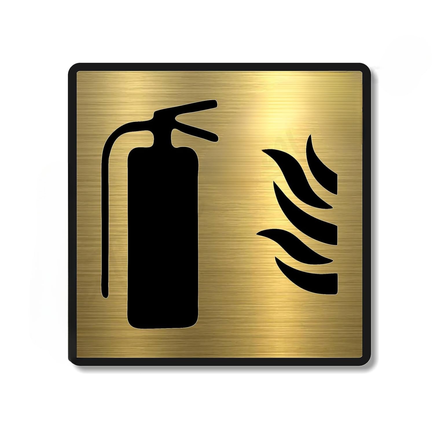 Premium Brushed Gold Finish Acrylic FIRE EXTINGUISHER Sign | Safety Signage