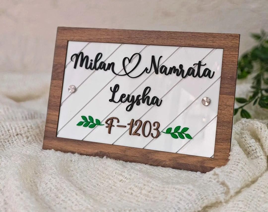 Personalized Acrylic Couple Name Plate