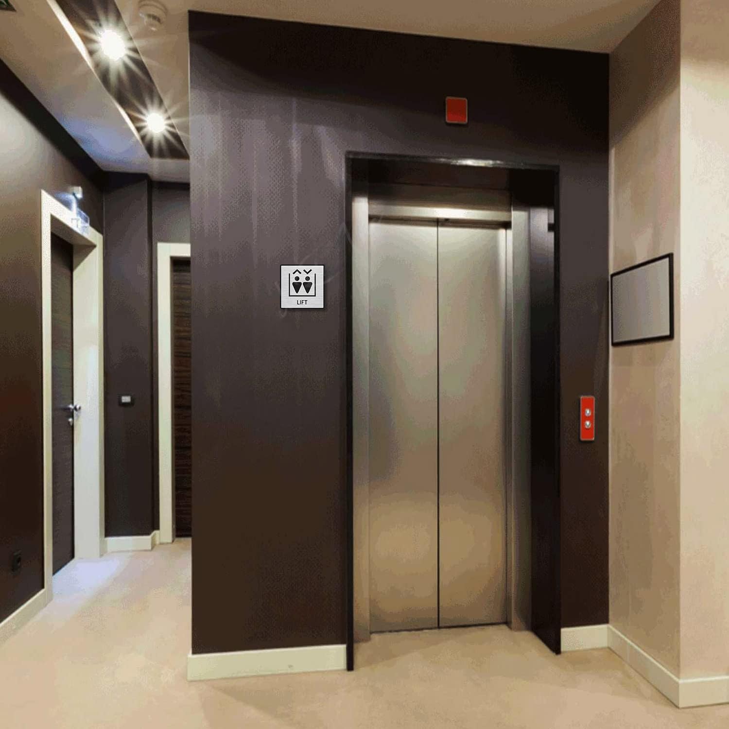 Premium Silver Brush Finish Acrylic LIFT Sign | 5.8 Inch Elevator Signage