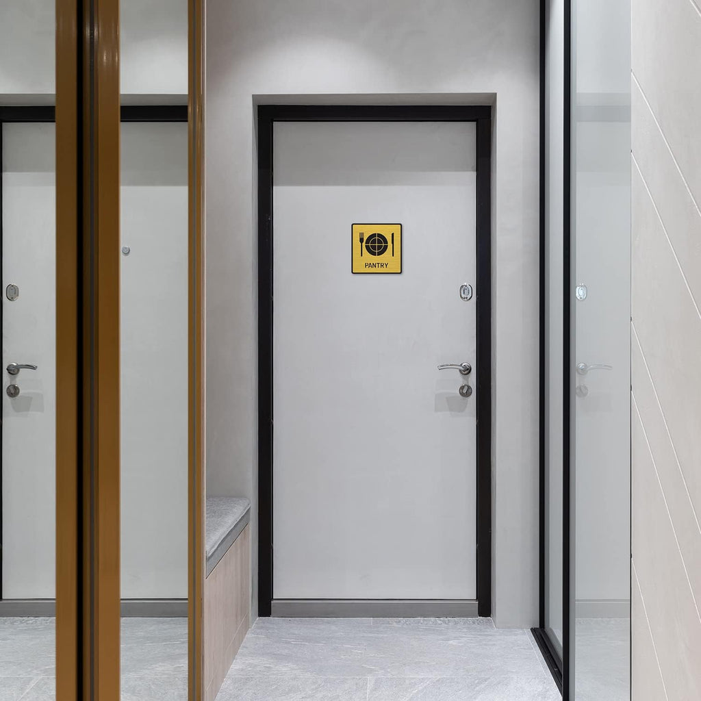 Premium Brushed Gold Finish Acrylic PANTRY Sign | Modern Office Door Signage