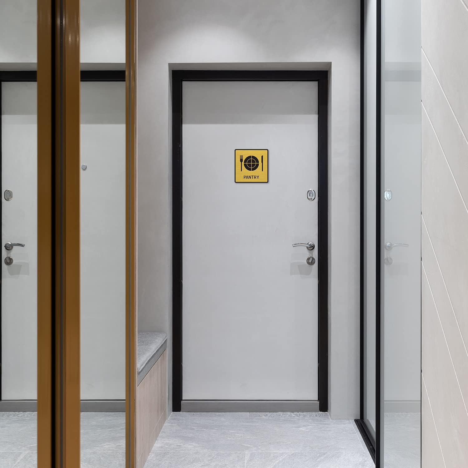 Brushed Gold PANTRY Door Sign – Premium Acrylic Sign with 3M Self-Adhesive