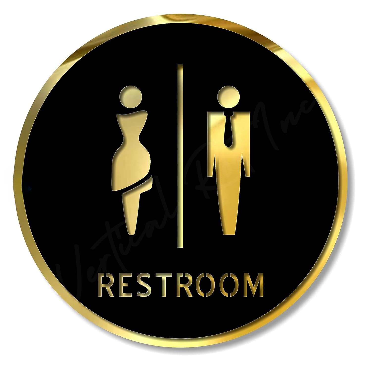 : RESTROOM Door Sign Board – 6 x 6 Inch Square Self-Adhesive Identification Sign
