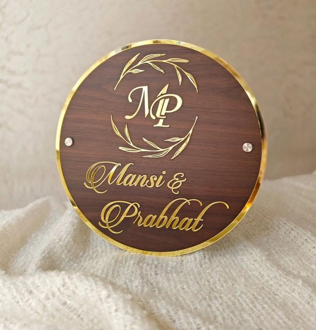 Personalized Acrylic Couple Name Plate