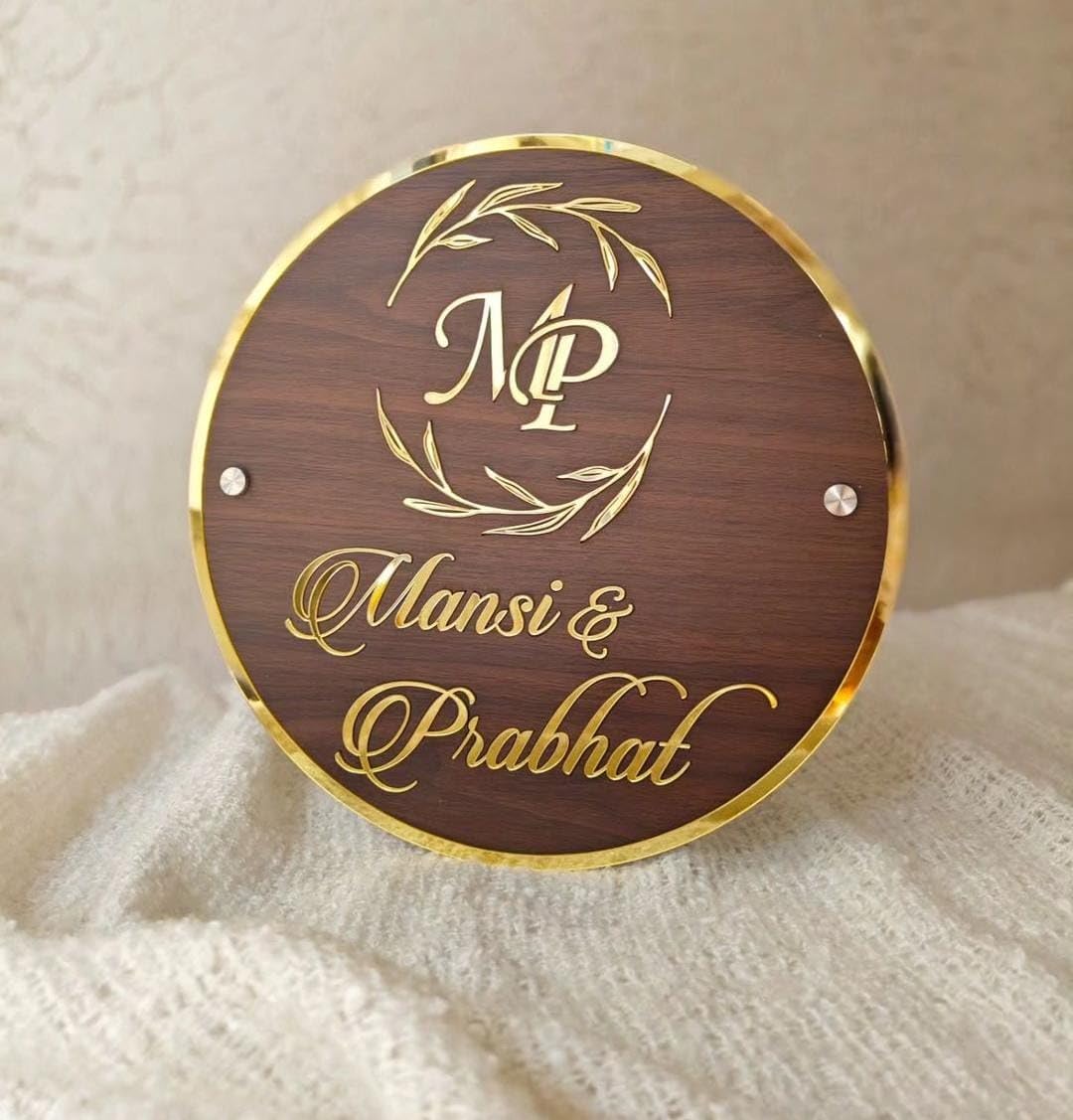 Personalized Acrylic Couple Name Plate