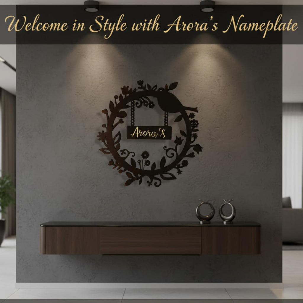Personalized Round Wooden Name Plate