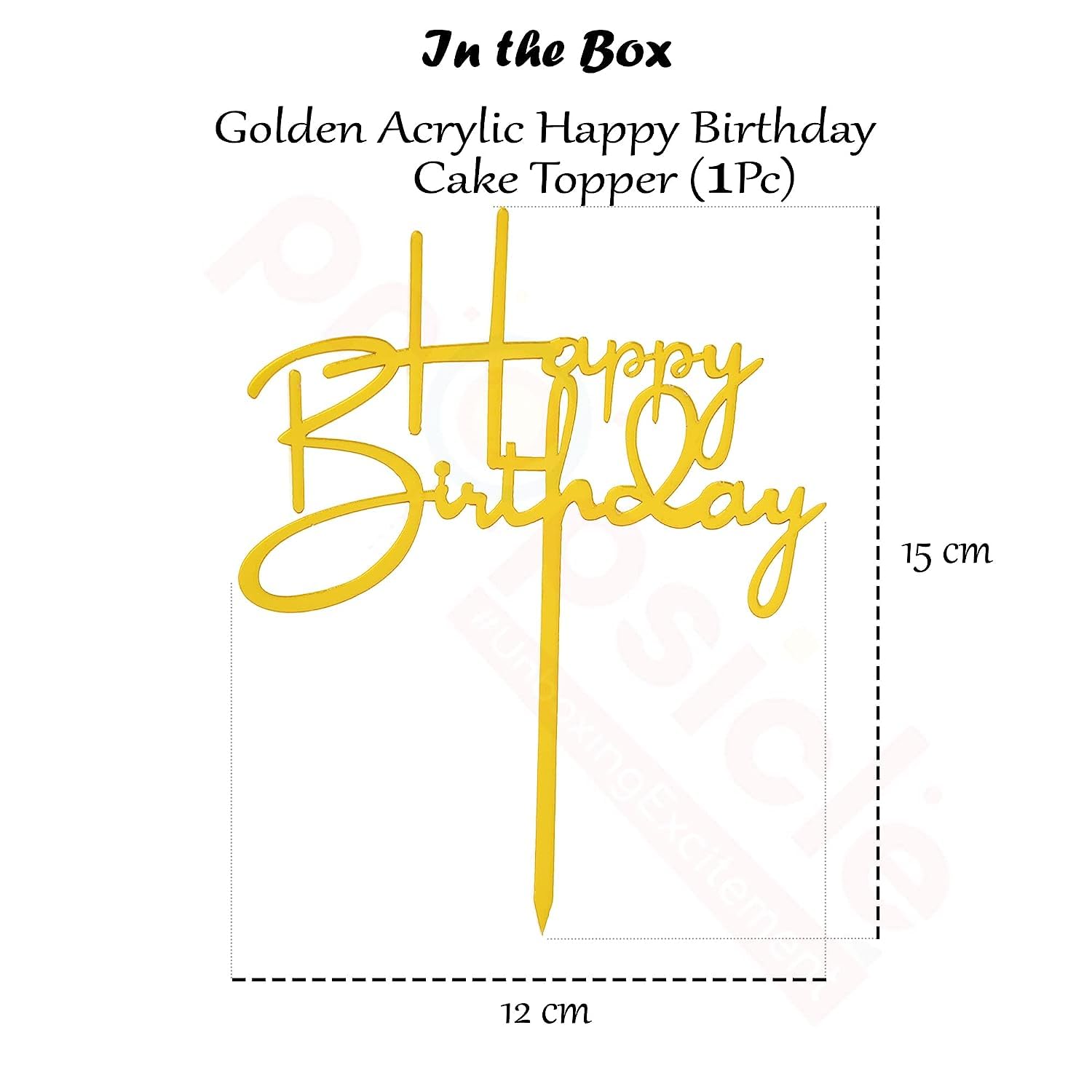 Happy Birthday Acrylic Cake Topper