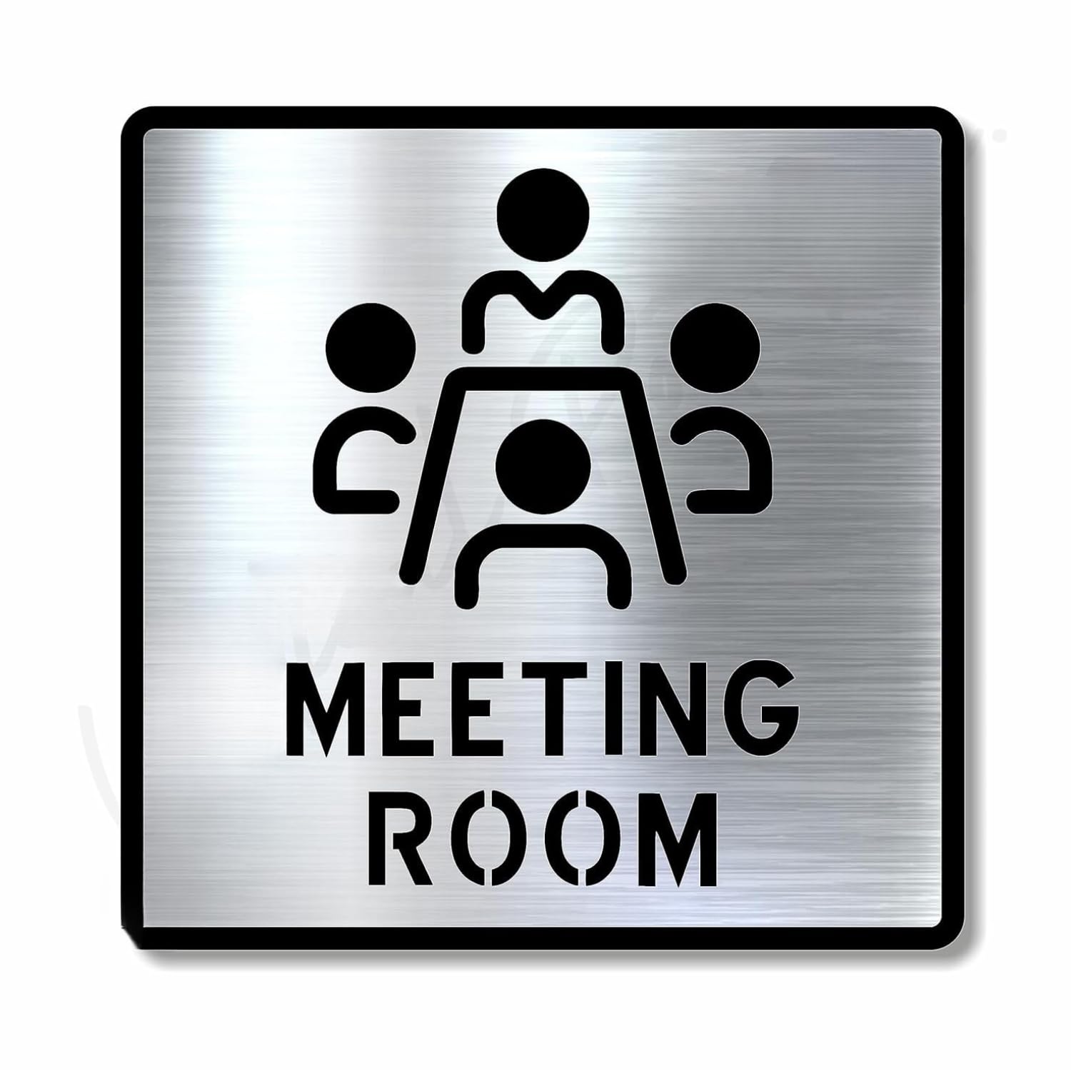 Premium Brushed Steel Finish Acrylic Office Sign | Clear Professional Signage