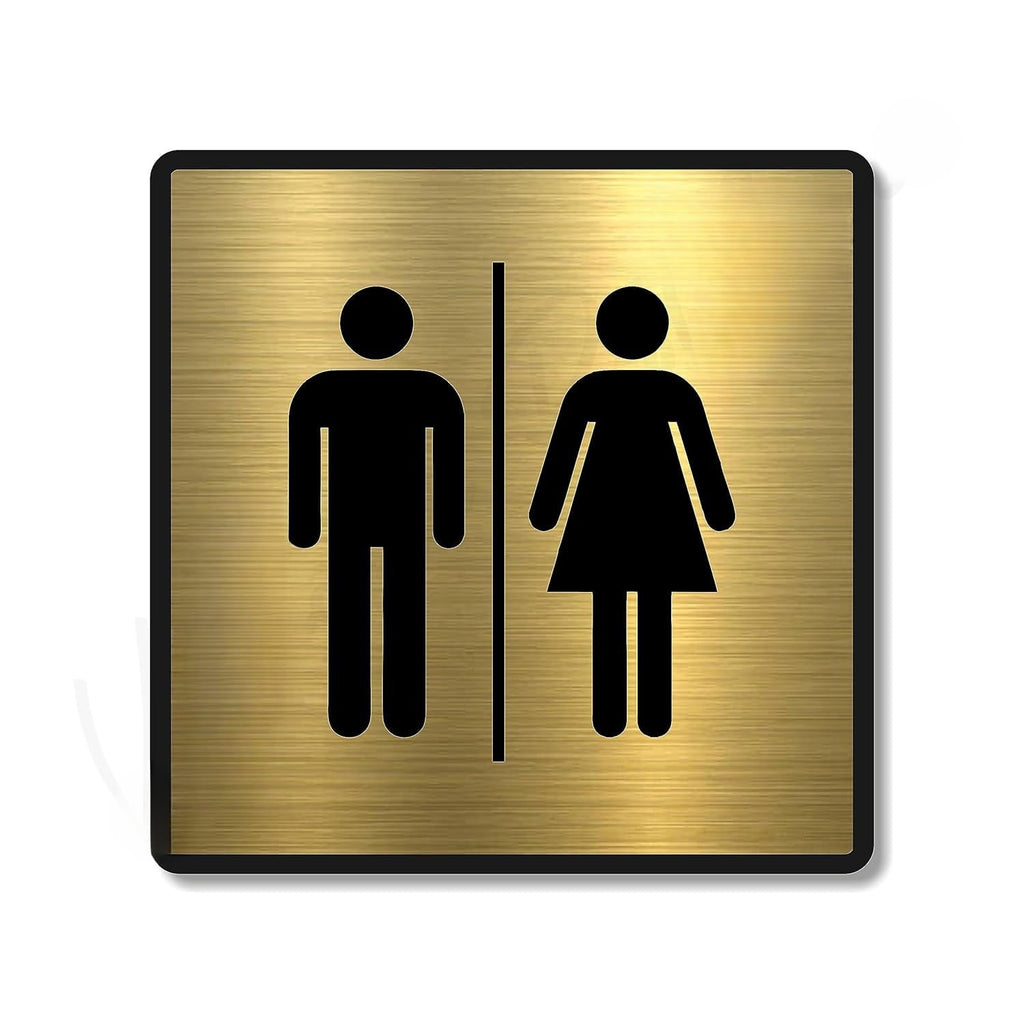 Premium Brushed Gold Finish Acrylic UNISEX Washroom Sign | 5.8 Inch