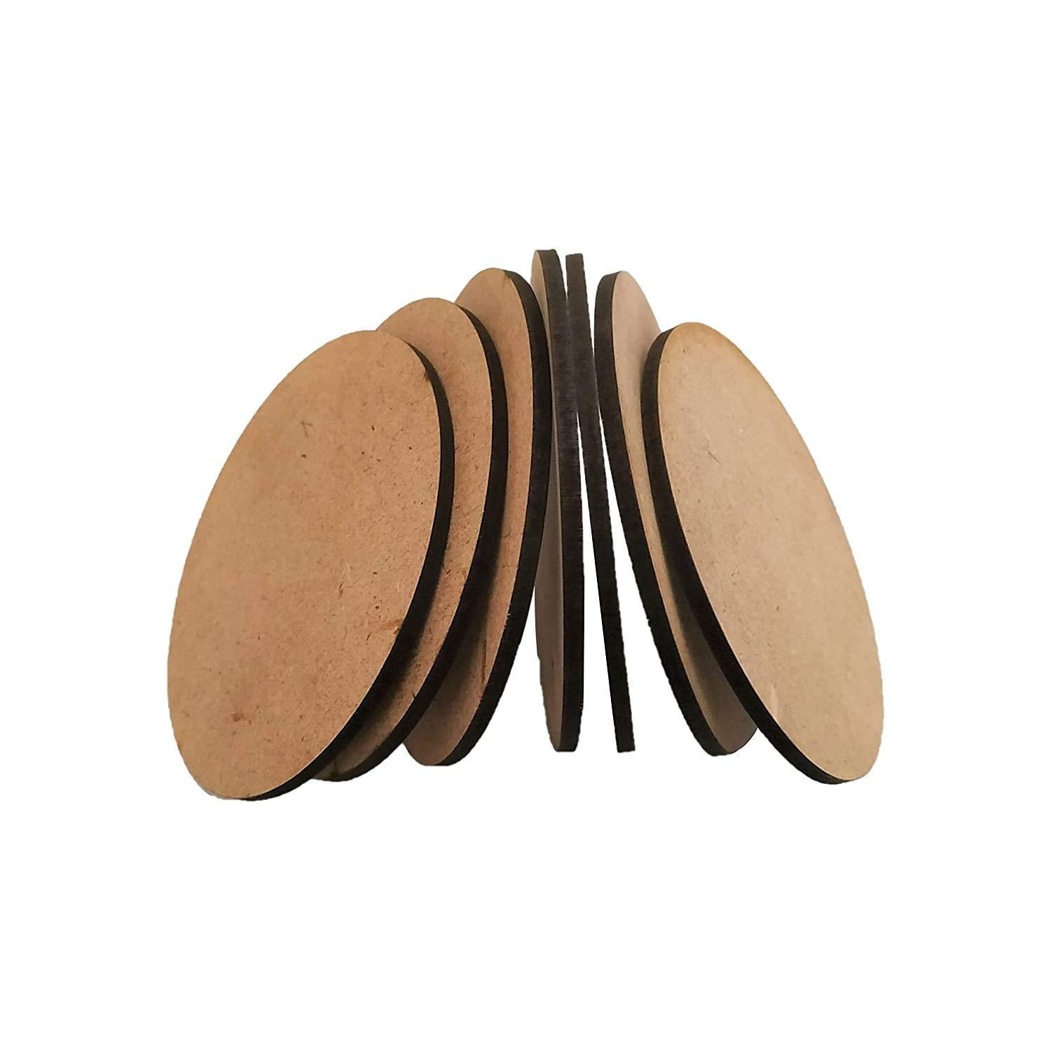 Blank MDF Round Boards for DIY Crafts – 4 Inch Smooth Wooden Discs, Pack of 20