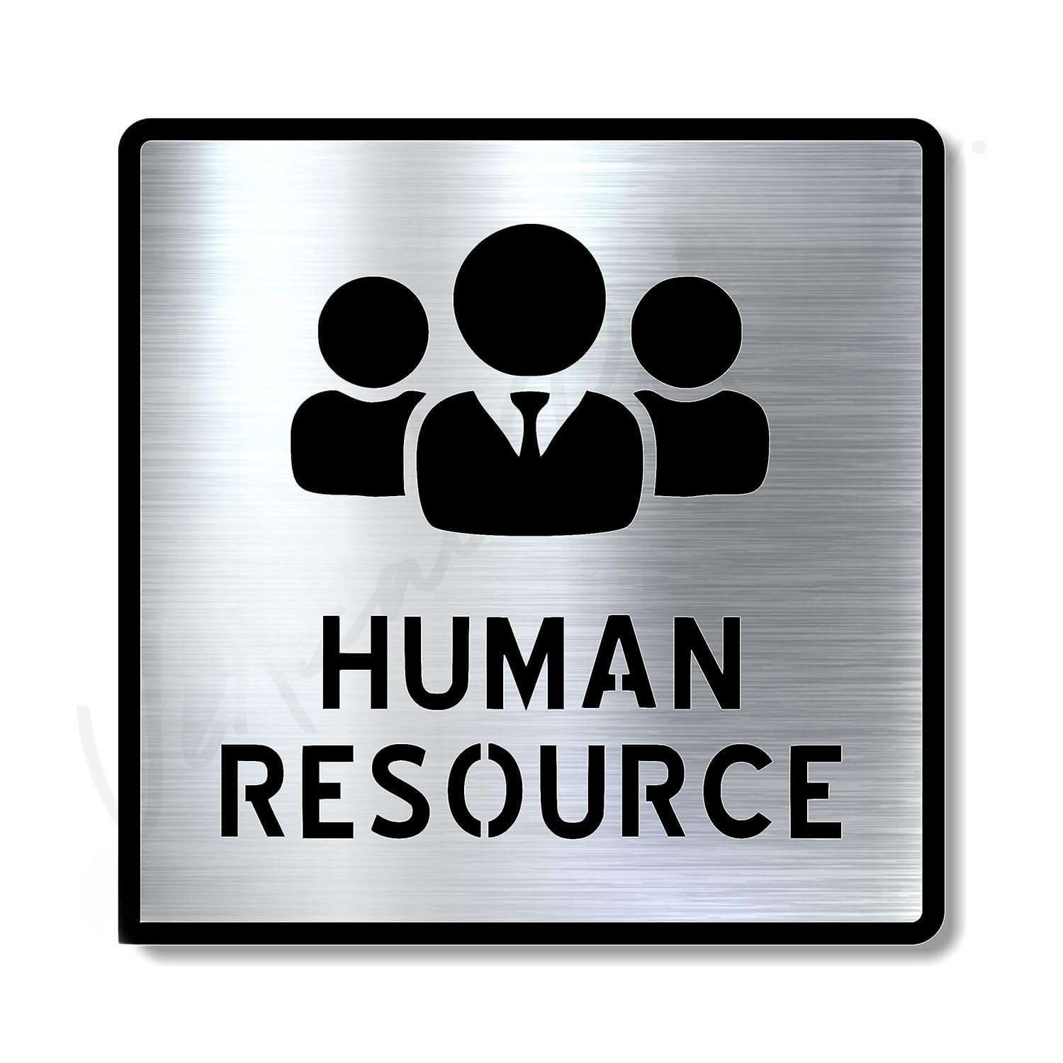 Premium Brush Steel Finish Acrylic Office Sign | Modern Corporate Door Signage