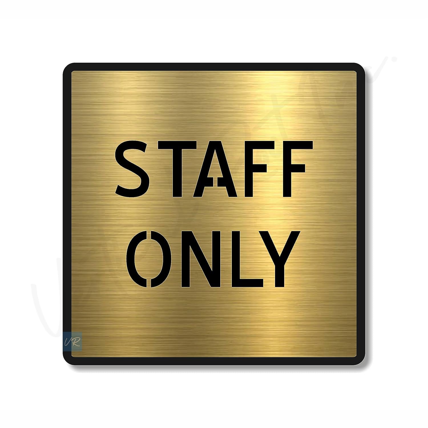 Brushed Gold STAFF ONLY Sign – Premium Acrylic Restricted Area Sign with 3M Self-Adhesive