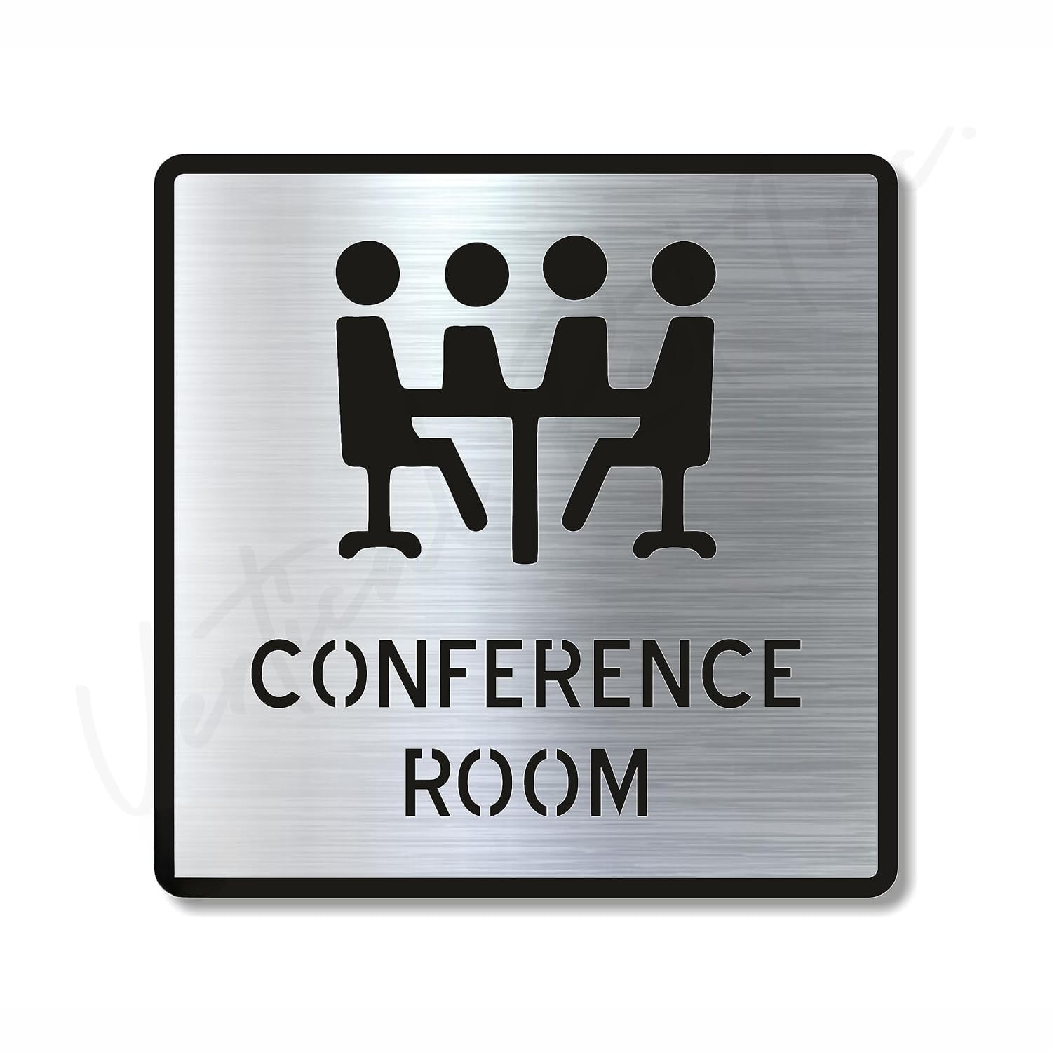 : Brushed Silver CONFERENCE ROOM Door Sign – Acrylic Room Identification Sign with 3M Self-Adhesive
