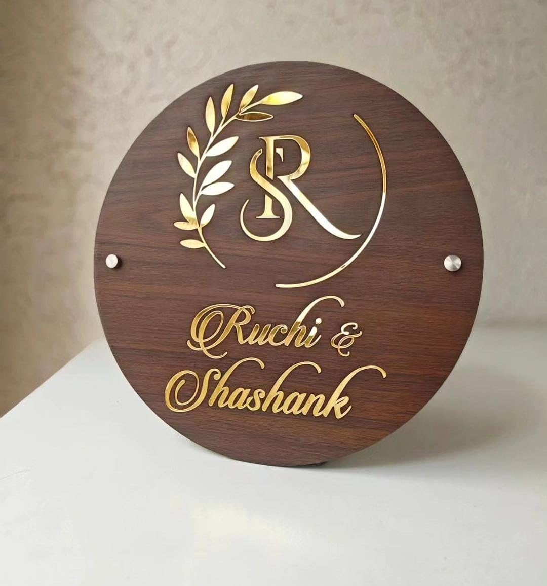 Personalized Acrylic Couple Name Plate