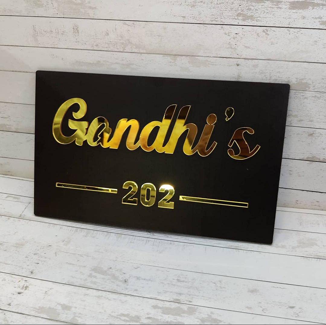 Personalized Wooden Home Door Name Plate