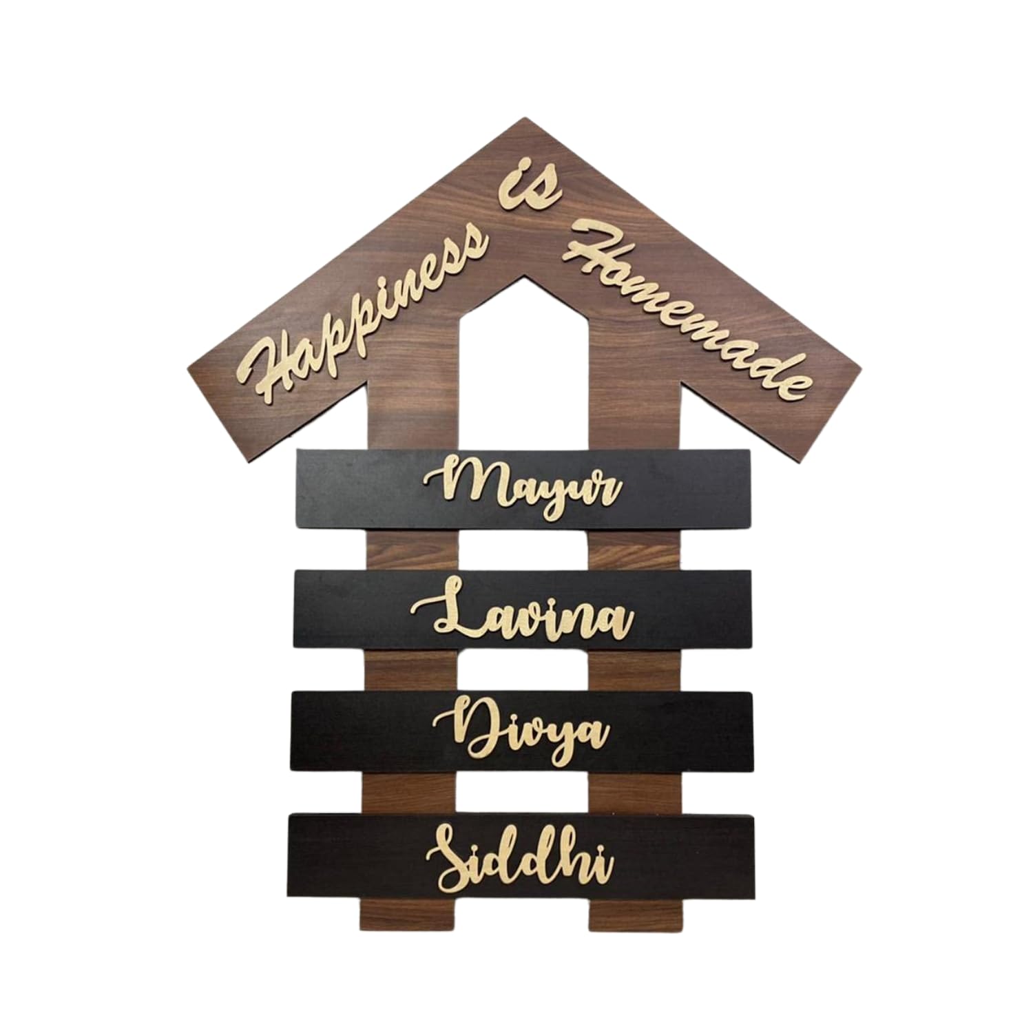 Elegant Home Wooden Name Plate