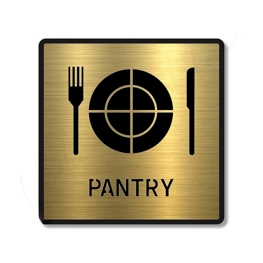 Premium Brushed Gold Finish Acrylic PANTRY Sign | Modern Office Door Signage