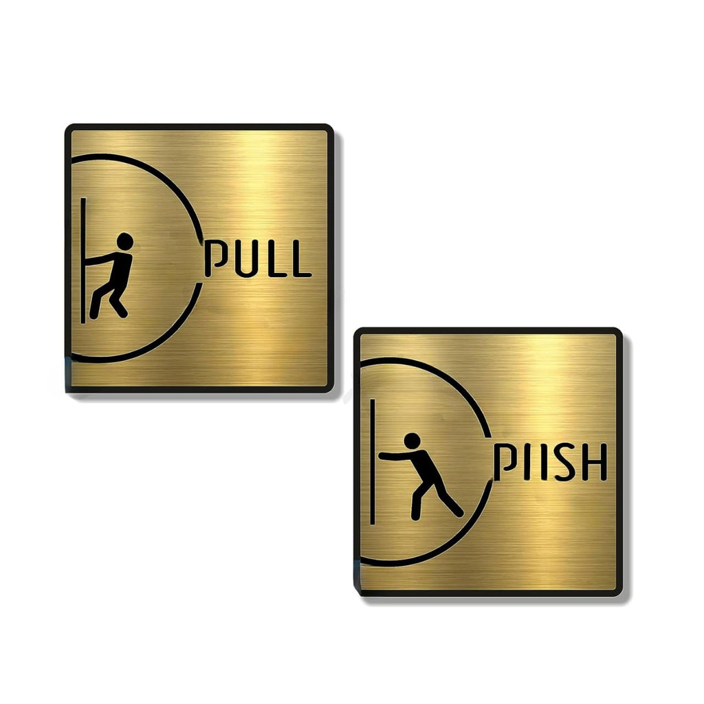 PULL Door Sign – Premium Acrylic Instruction Sign with Self-Adhesive Backing