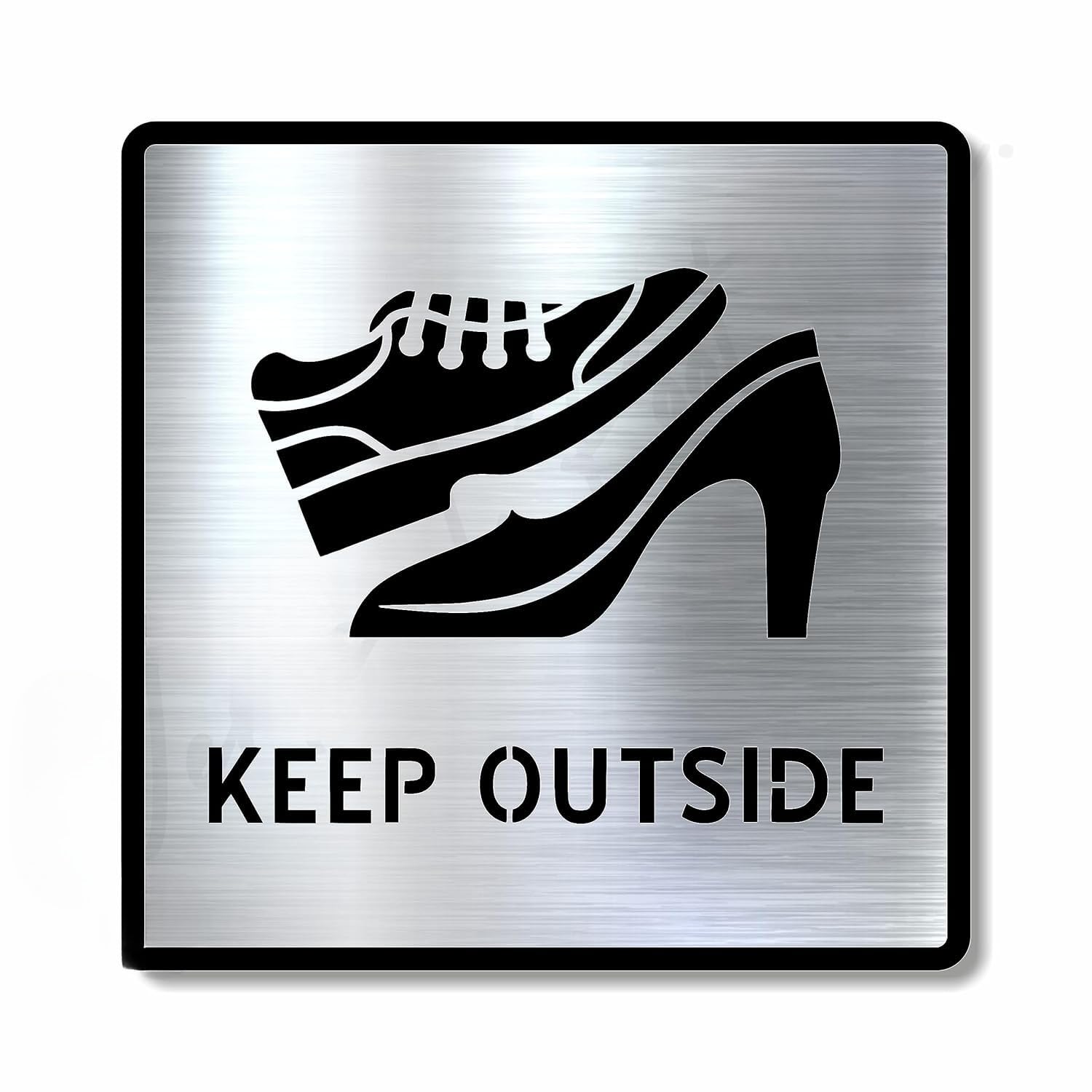 Premium Acrylic KEEP OUTSIDE Sign Board 6 x 6 Inch | Clear Warning Door & Wall Sign