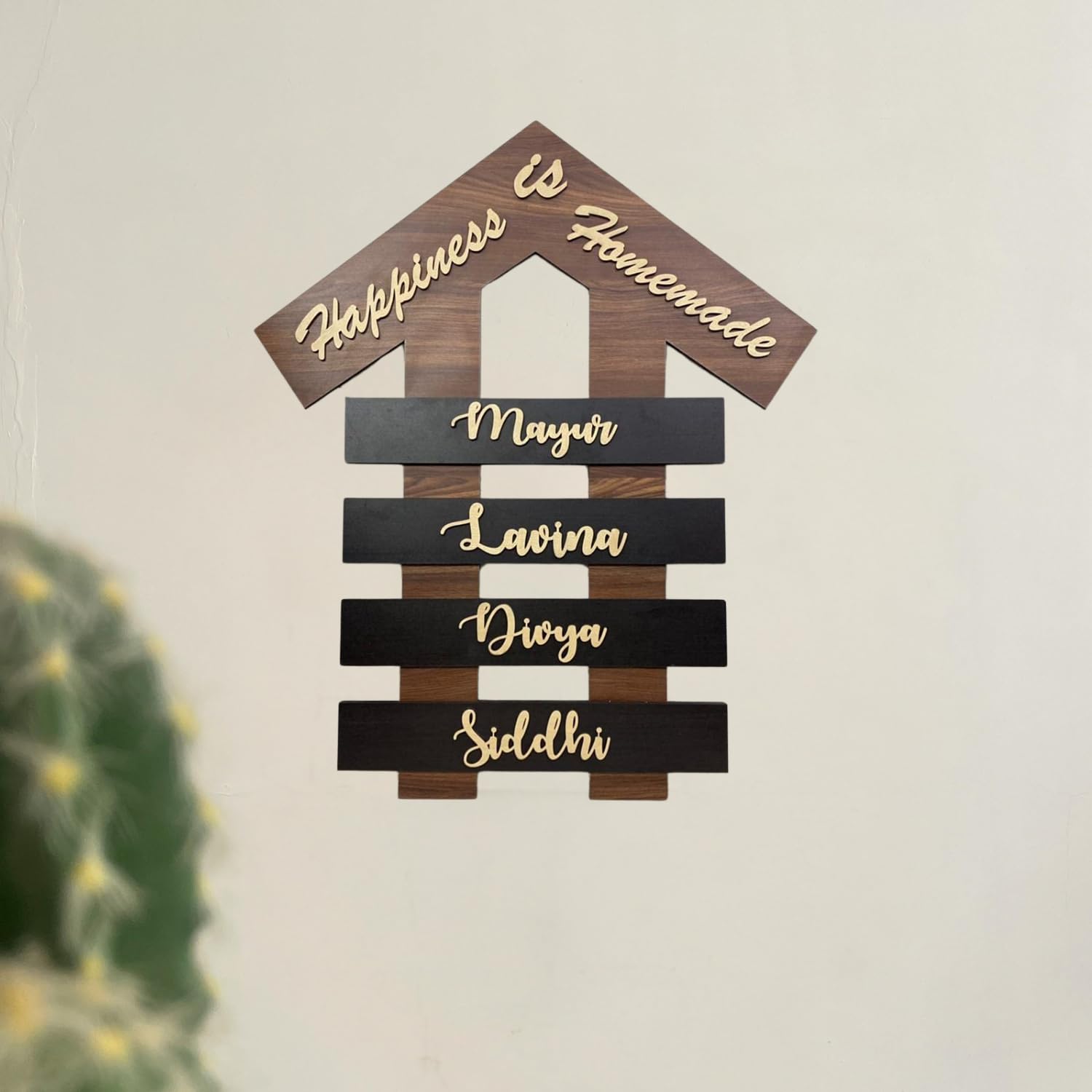 Elegant Home Wooden Name Plate