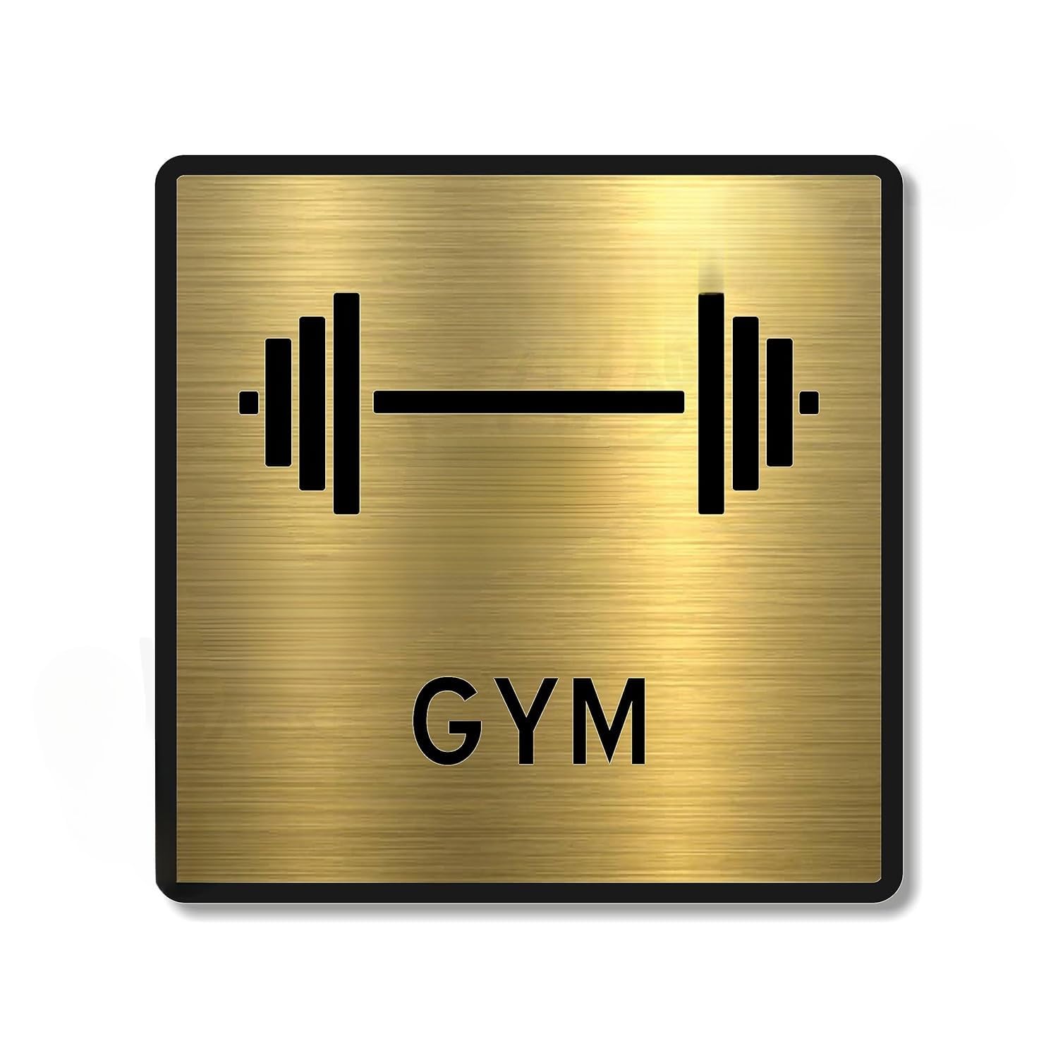 Premium Gold Brush Finish Acrylic GYM Sign | Elegant Fitness Area Signage