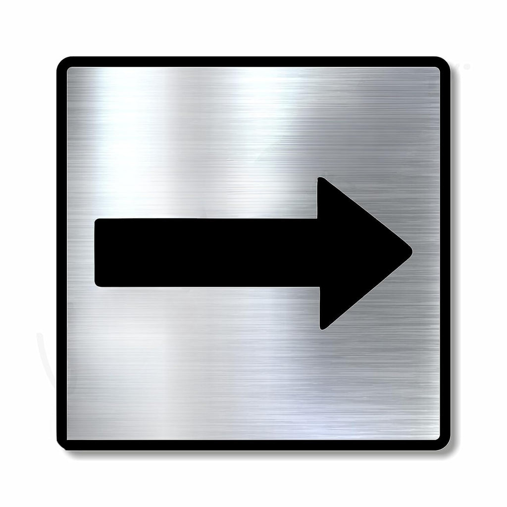 Premium Brush Steel Finish Acrylic Direction Arrow Sign | Modern Wayfinding Signage
